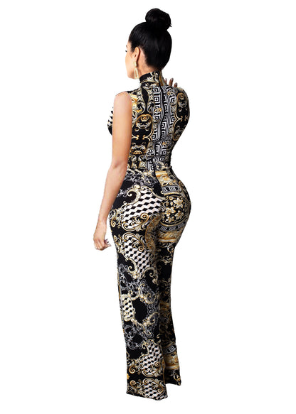 Printed sleeveless women's jumpsuit