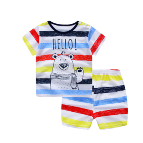 Cartoon Clothing Baby Boy Summer Clothes T-shirt Baby Girl Casual Clothing Sets Image