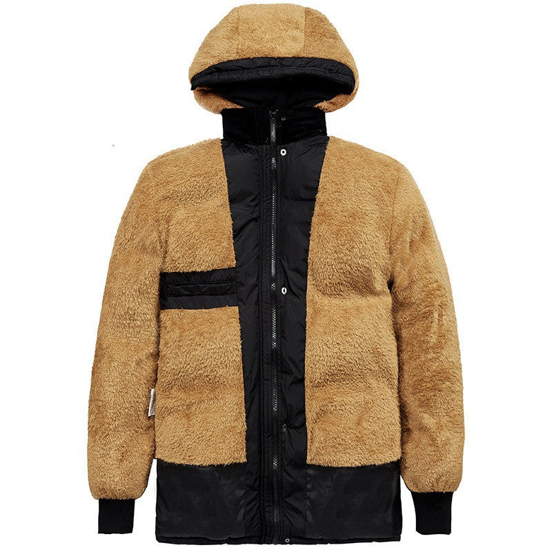 Clothing plus velvet padded jacket men winter Image