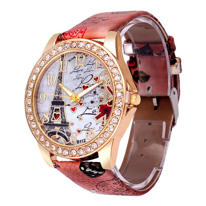 New Vintage Paris Eiffel Tower Women's Quartz Watch Women Girls Ladies Students Casual Wristwatch Relojes Image