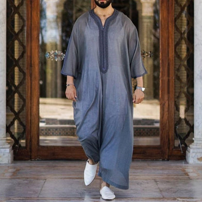 Thin Linen Casual Ethnic African Style Shirt Robe