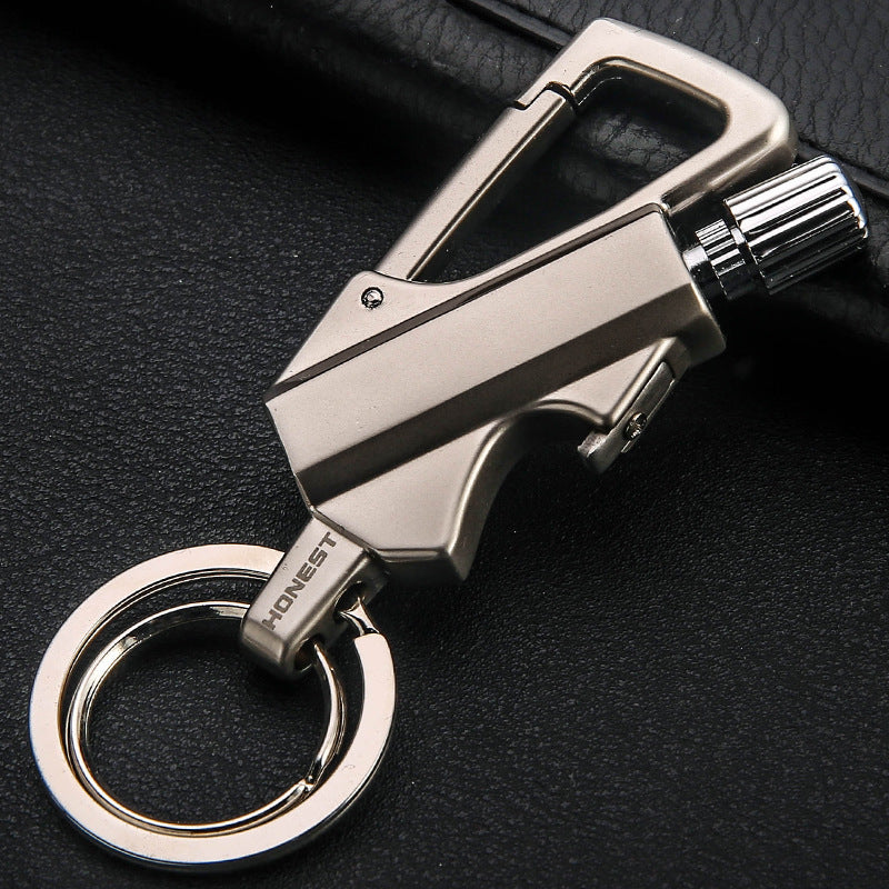 Creative Metal Keychain Lighter Wild Fire Ten Thousand Times Use Kerosene Lighters Gifts For Men Image