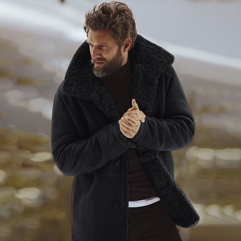 Warm mid-length men's coat Image