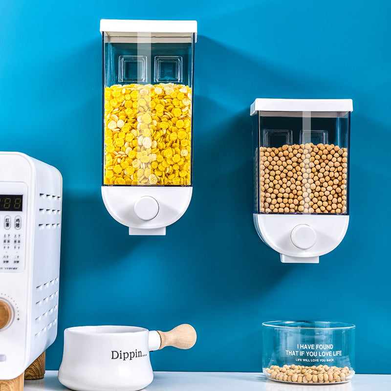 Kitchen Food Storage Easy Press Container Cereal Dispenser Wall Mounted Food Storage Box Image