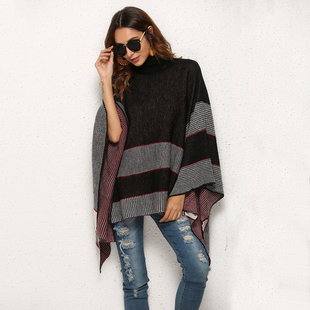 Cape sweater turtleneck sweater Image