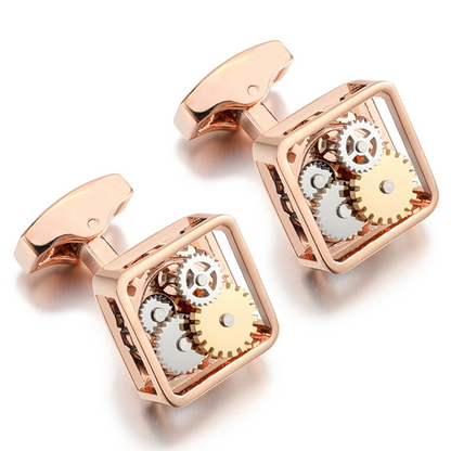 Square Gear Cufflinks Men's Movement Buttons