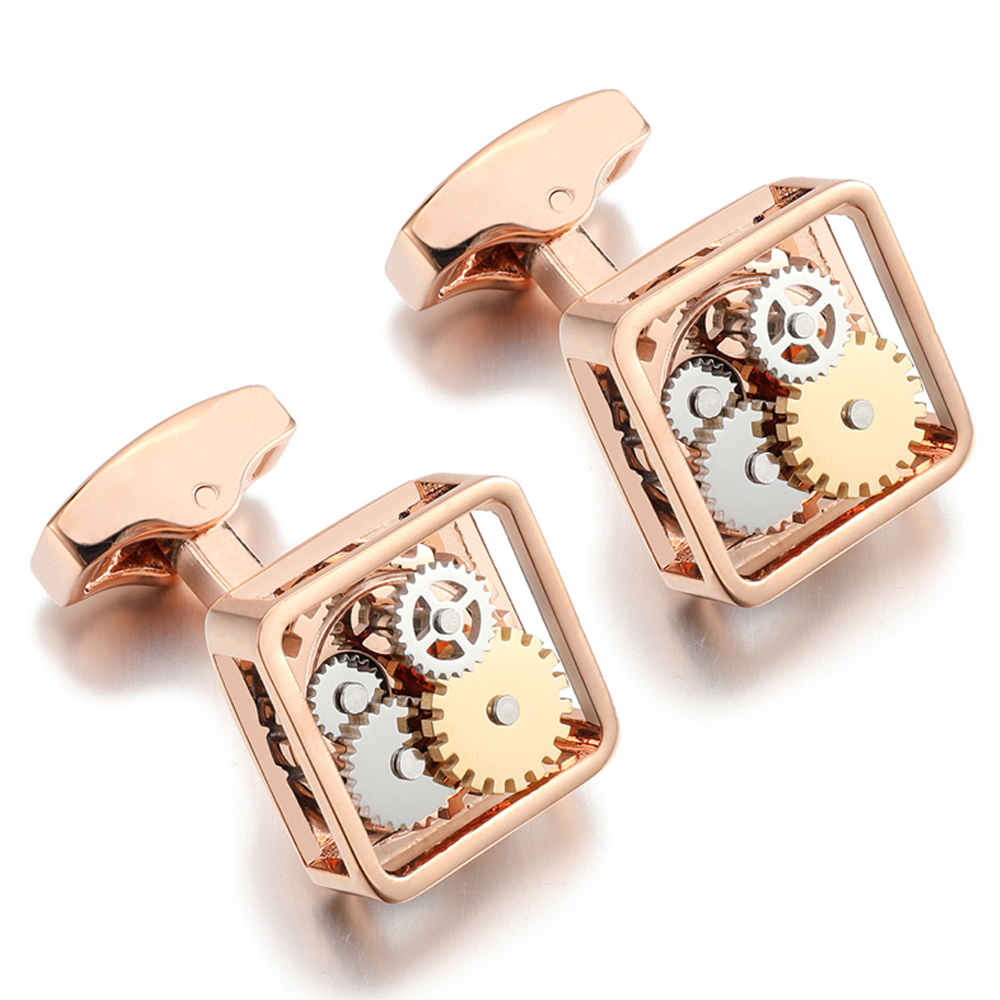 Square Gear Cufflinks Men's Movement Buttons Image