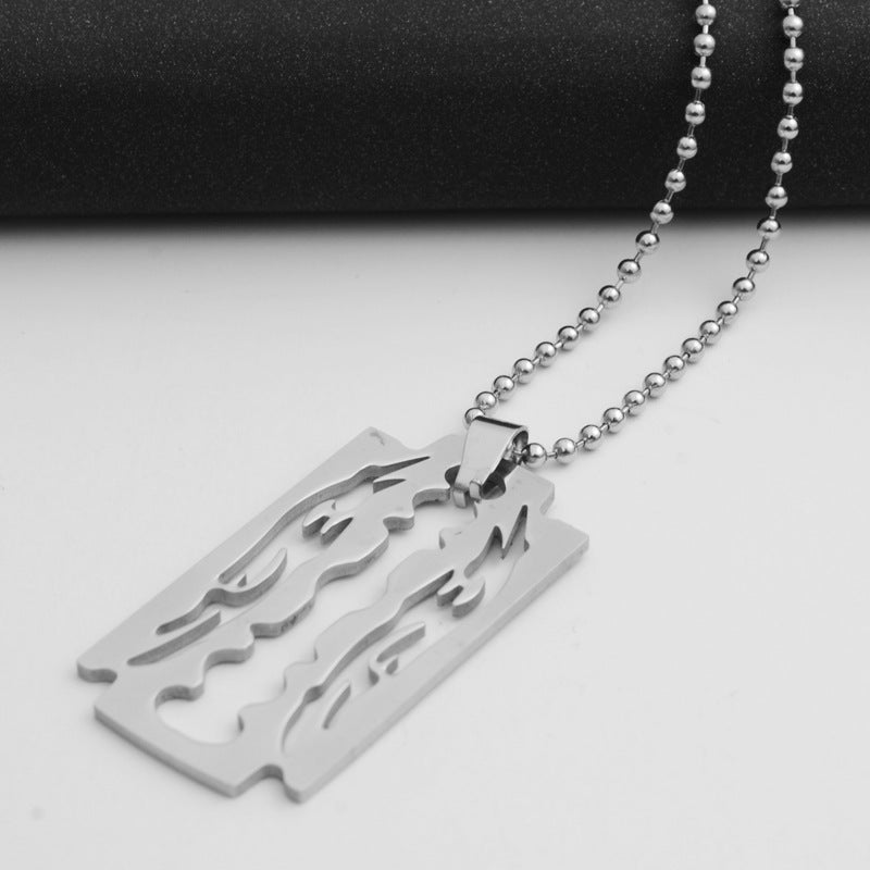 men chain stainless steel Blade necklaces men pendants woman accessories fashion necklace jewelry gold chain on the neck Image