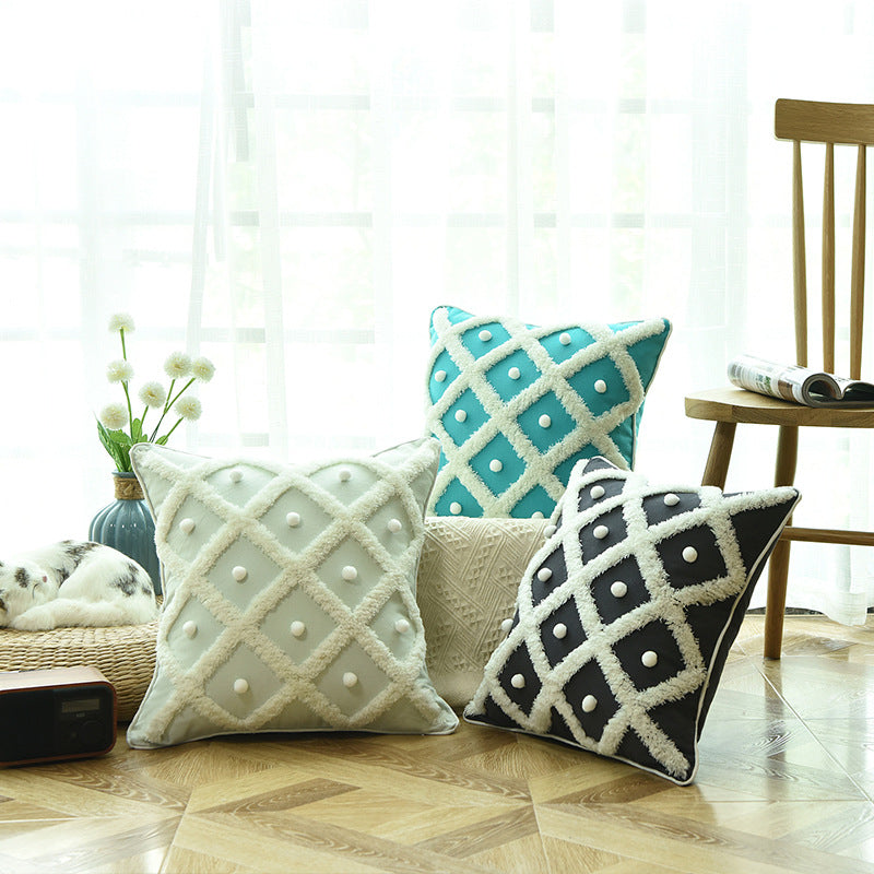 Creative Home Ball Pillow Tufted Moroccan Pillow Elegant Cushion Pillow Case Image