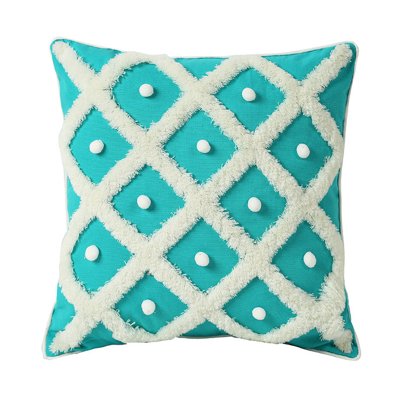 Creative Home Ball Pillow Tufted Moroccan Pillow Elegant Cushion Pillow Case Image