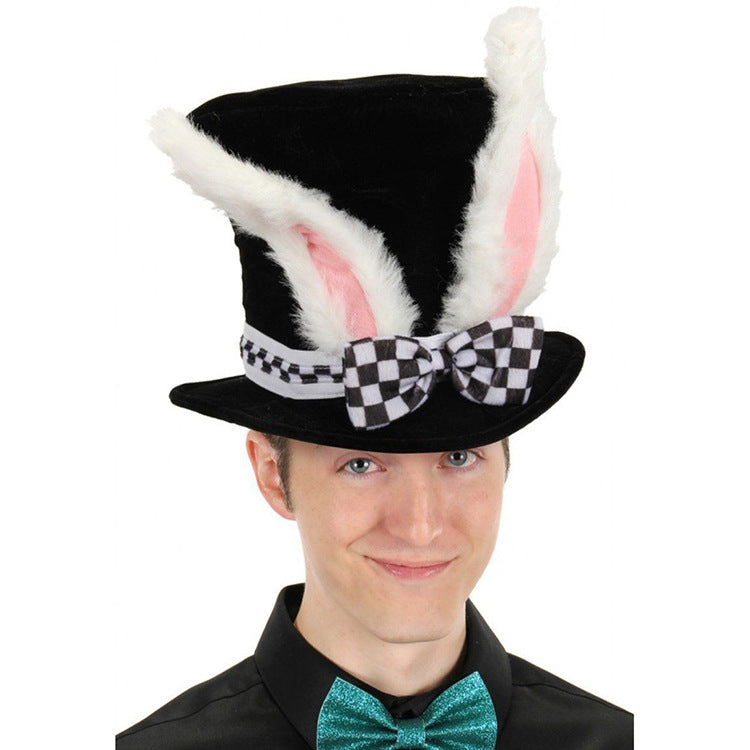 Easter Celebration Party Bunny Ear Hat Costume Accessories Cosplay Prop Easter Velvet Rabbit Ears Hat Party Decoration Image