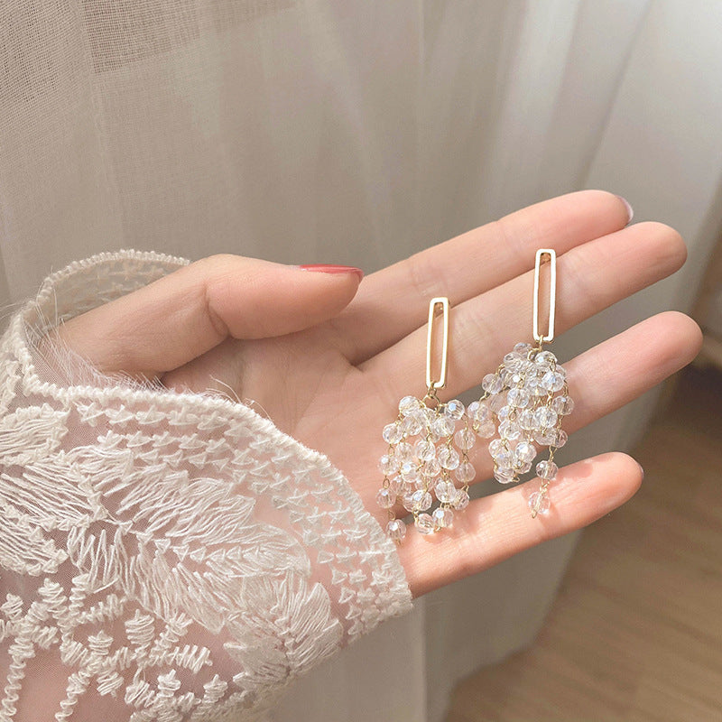 Crystal Tassel Grape Earrings Female Niche High-end Earrings Earrings Image