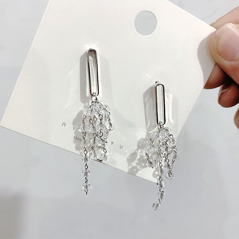 Crystal Tassel Grape Earrings Female Niche High-end Earrings Earrings Image