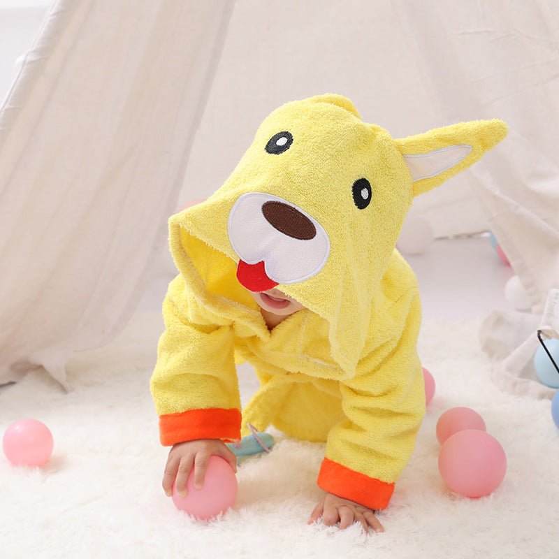 Cartoon Cute Animal Modeling Baby Bath Towels Baby Bathrobes Cotton Children's Bathrobes Baby Hooded Image