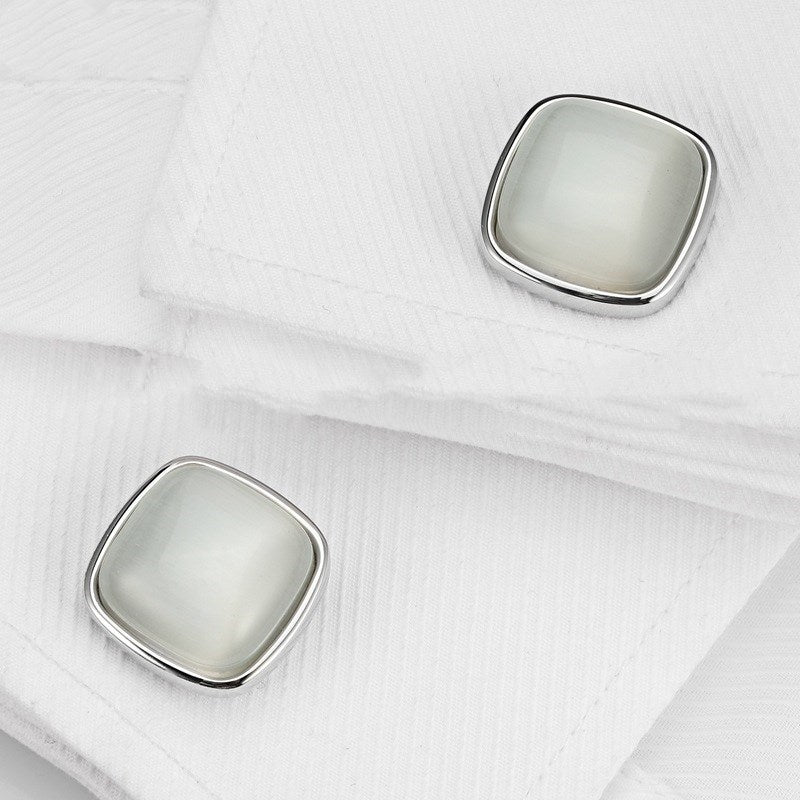 High-end Opal Gentleman Business French Cufflinks Image