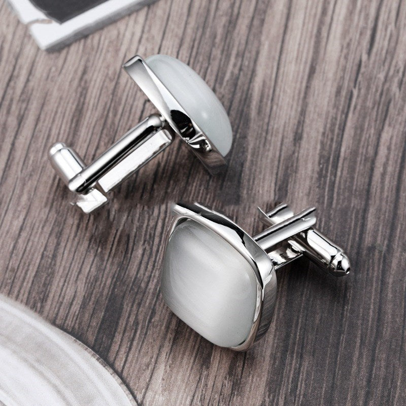 High-end Opal Gentleman Business French Cufflinks Image