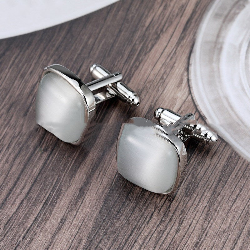 High-end Opal Gentleman Business French Cufflinks Image