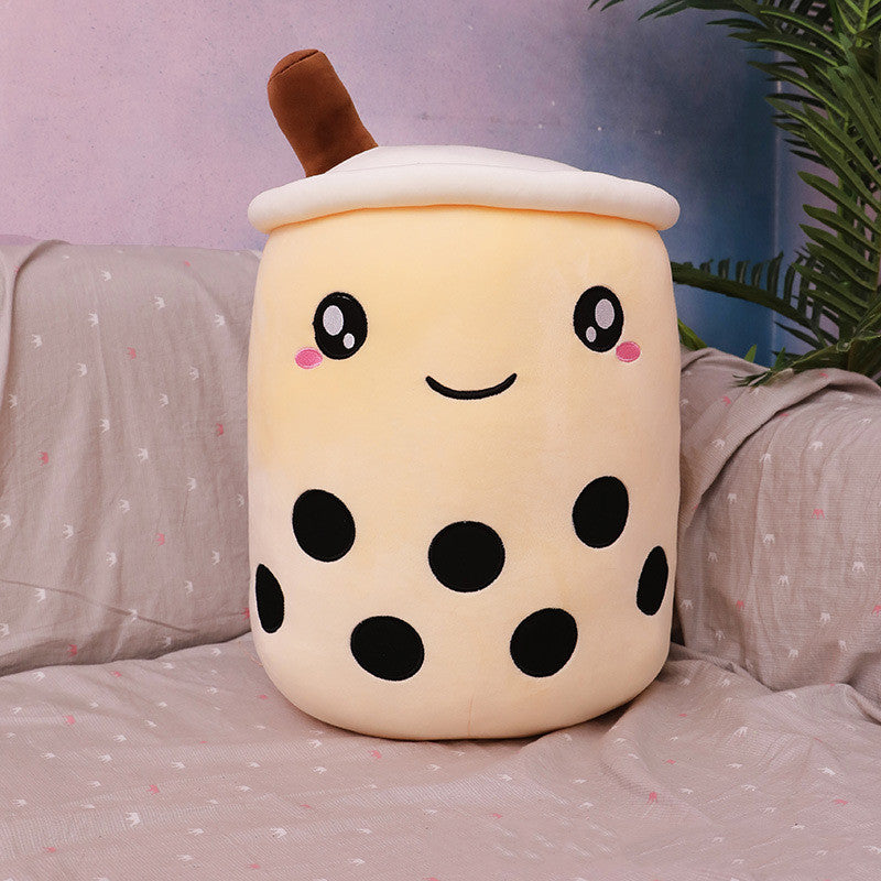 Cute Fruit Drink Plush Stuffed Soft Strawberry Milk Tea Plush Boba Tea Cup Toy Bubble Tea Pillow Cushion Kids Gift Image