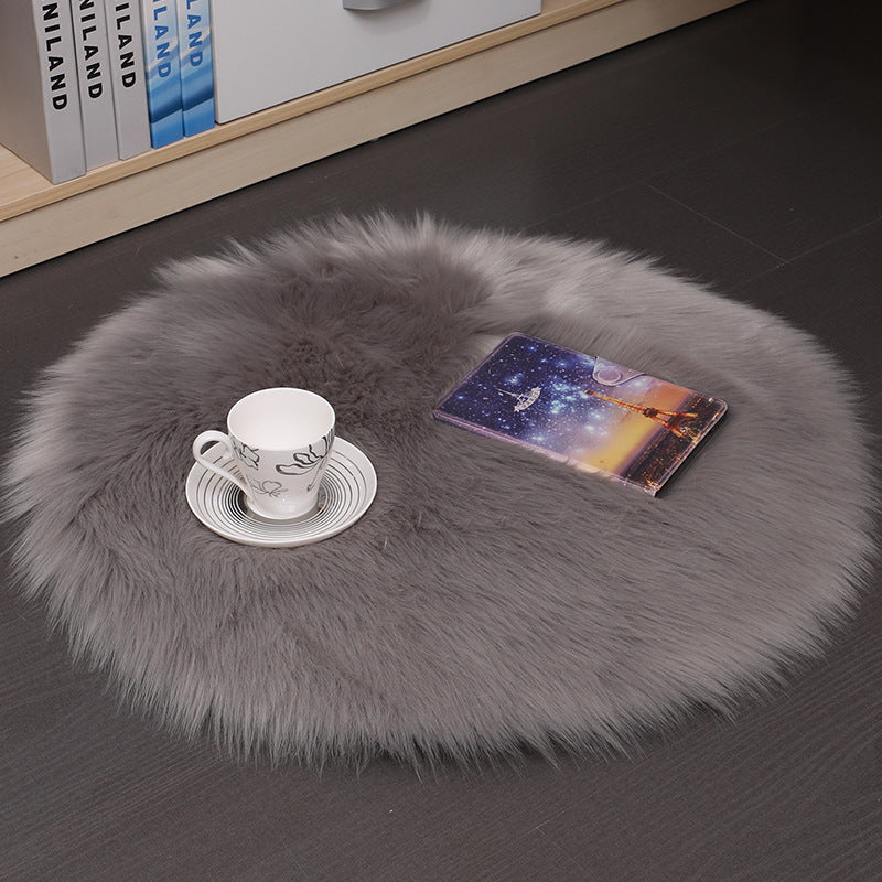 Hair Plush Carpet Floor Mats Household Floor Mats  Wool Round Bedroom Carpets Image