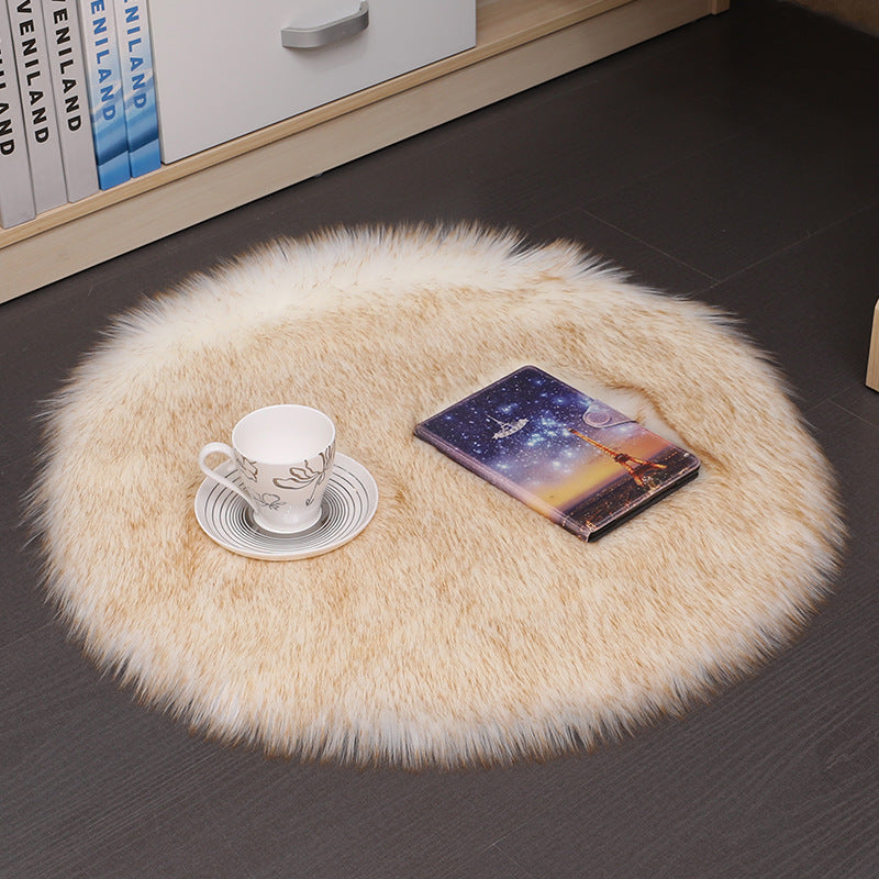 Hair Plush Carpet Floor Mats Household Floor Mats  Wool Round Bedroom Carpets Image