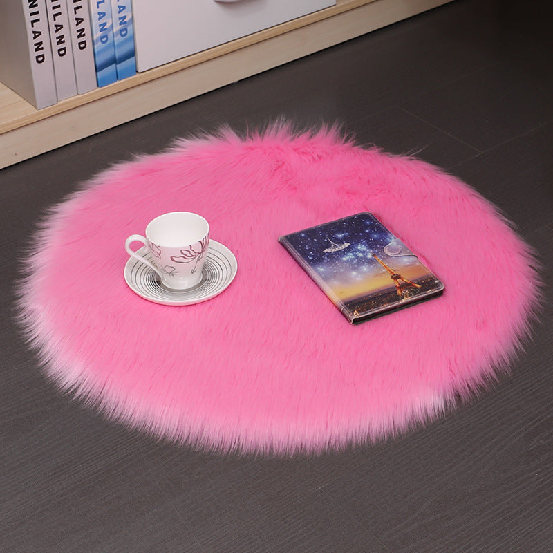 Hair Plush Carpet Floor Mats Household Floor Mats  Wool Round Bedroom Carpets Image