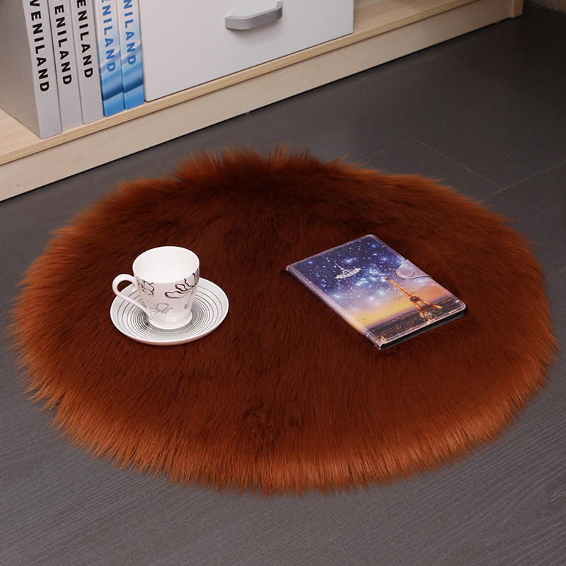 Hair Plush Carpet Floor Mats Household Floor Mats  Wool Round Bedroom Carpets Image