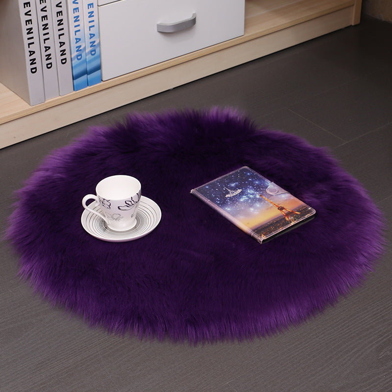 Hair Plush Carpet Floor Mats Household Floor Mats  Wool Round Bedroom Carpets Image