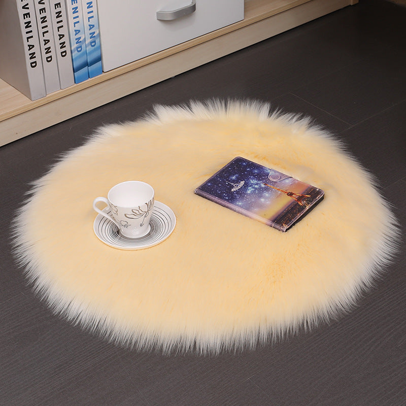 Hair Plush Carpet Floor Mats Household Floor Mats  Wool Round Bedroom Carpets Image