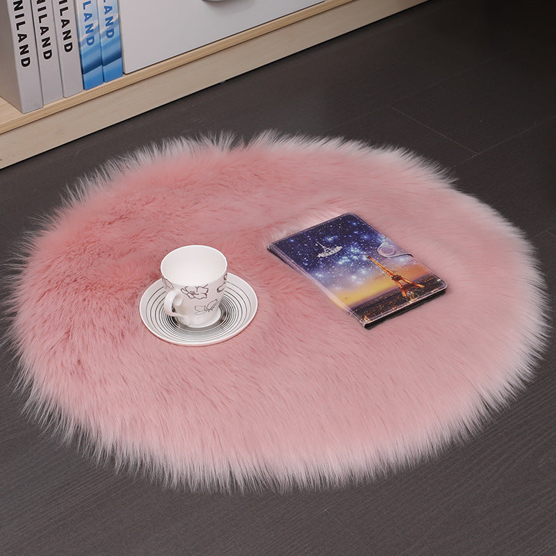 Hair Plush Carpet Floor Mats Household Floor Mats  Wool Round Bedroom Carpets Image