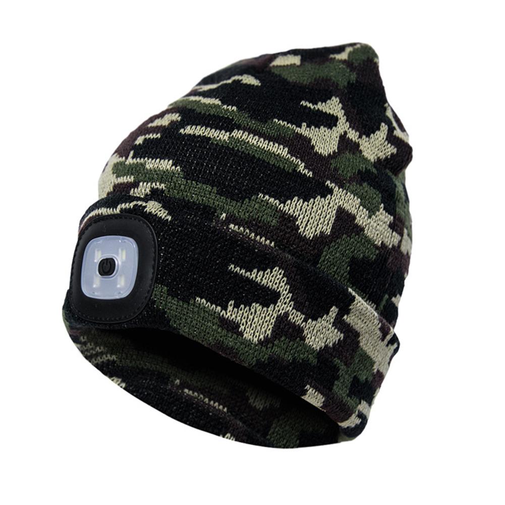 LED Knit Hat Button Cell Type Knitted Hat With Light Glowing Image