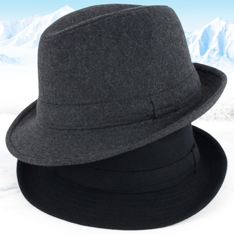 Autumn And Winter Men's Top Hat Woolen Hats, Autumn And Winter Warm Hats, Windproof Hats, Winter Hats For The Elderly In Winter Image