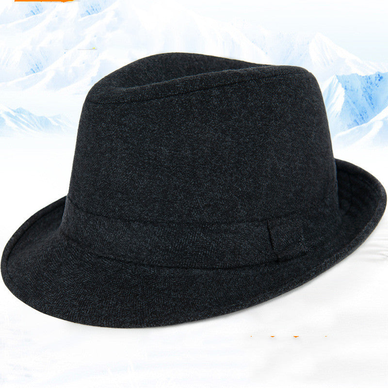 Autumn And Winter Men's Top Hat Woolen Hats, Autumn And Winter Warm Hats, Windproof Hats, Winter Hats For The Elderly In Winter Image