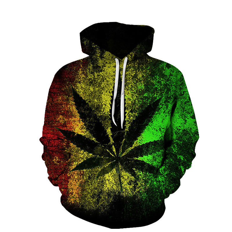 Beach Maple Leaf Couples Sport Sweaters Men And Women Casual Hoodies Image