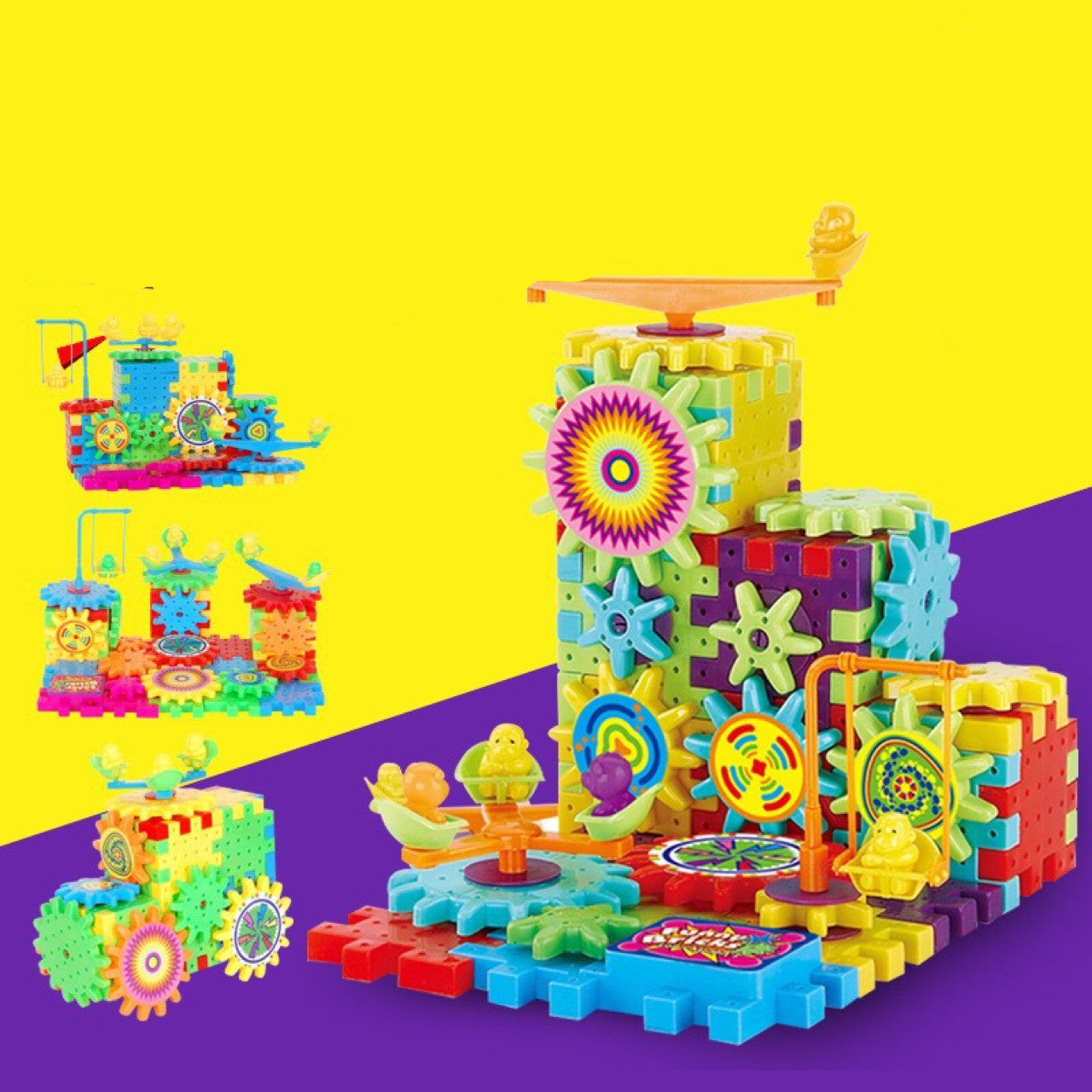 Electric Gears 3D Model Building Kits Plastic Brick Blocks Educational Toys for Kids Image