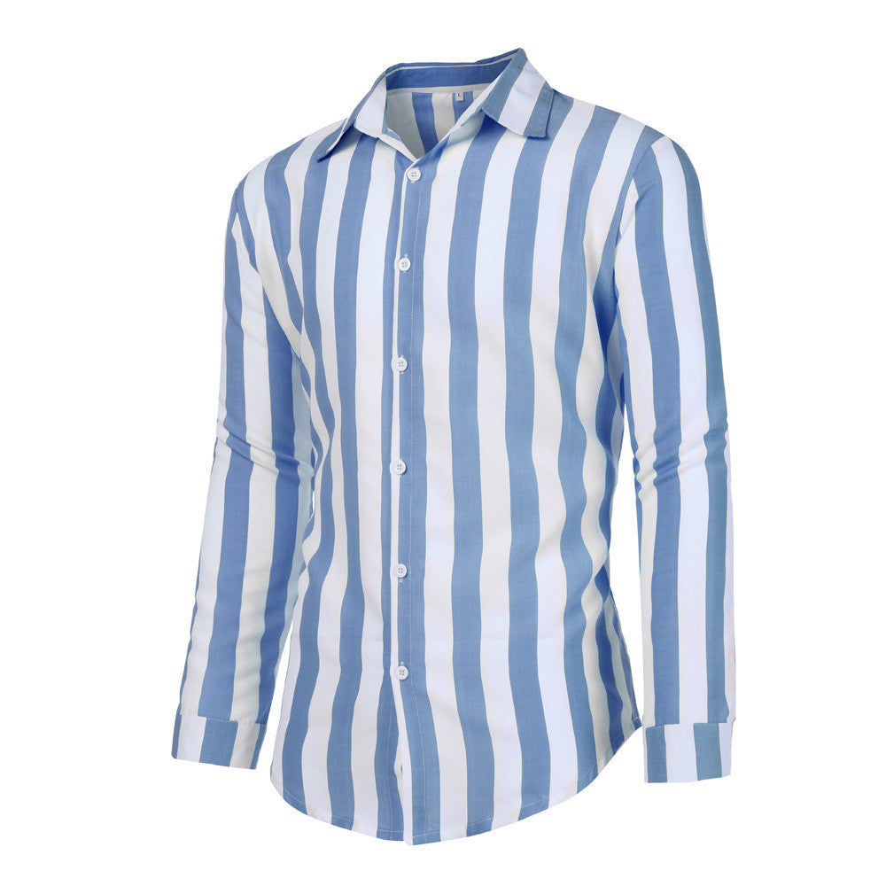 Men's long sleeve striped shirt Image