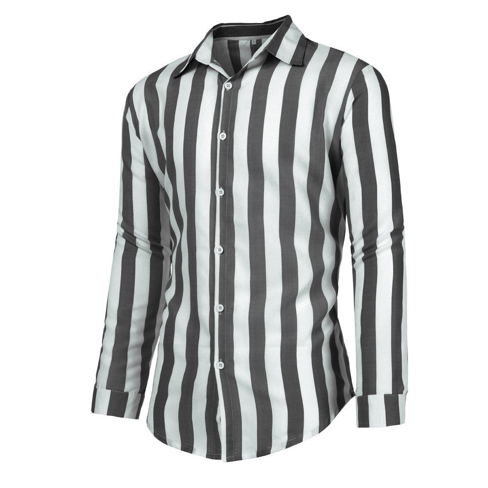 Men's long sleeve striped shirt Image