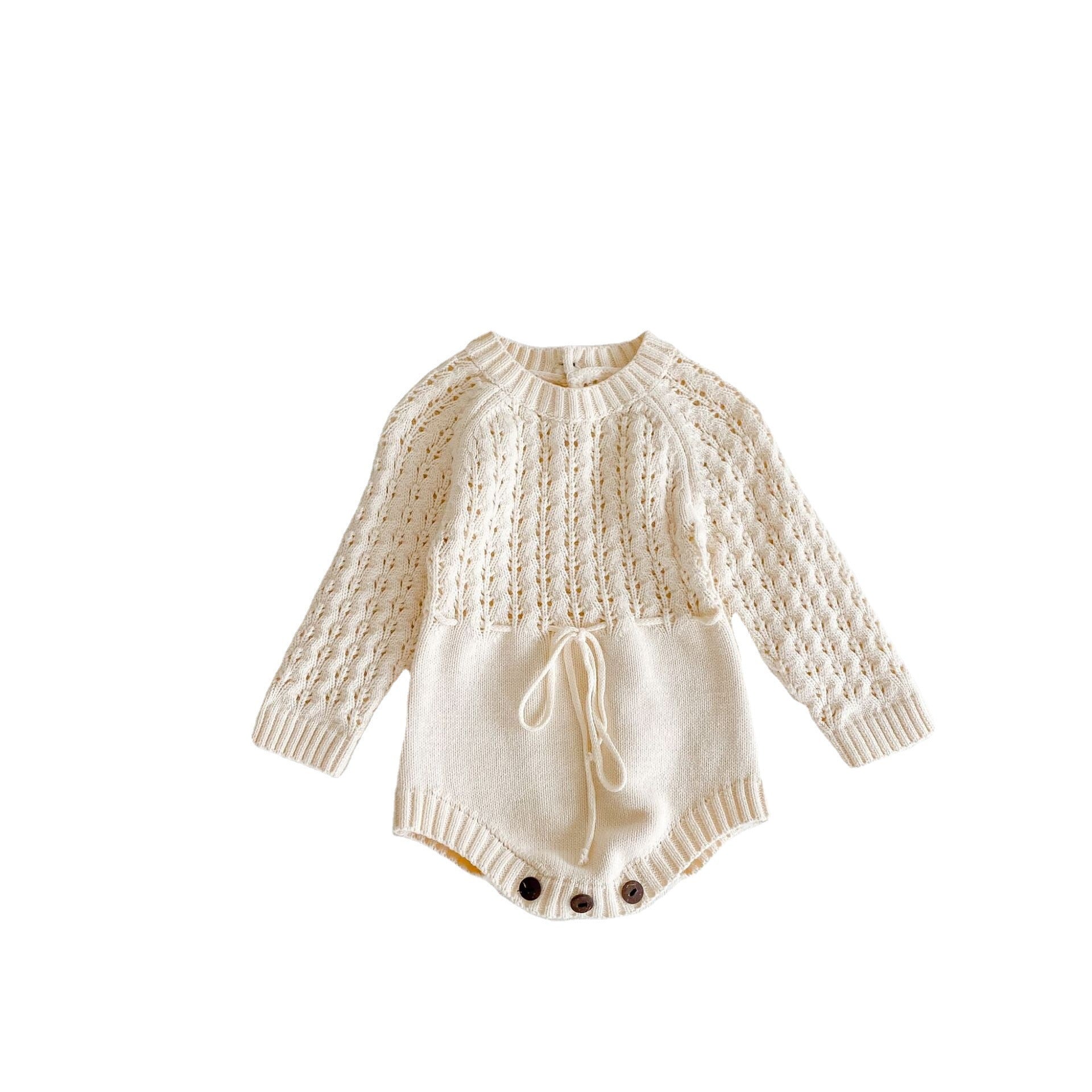 Girl Baby Knitted Hollow Waist Girdle Long Sleeves Harpy Dress Triangle Image