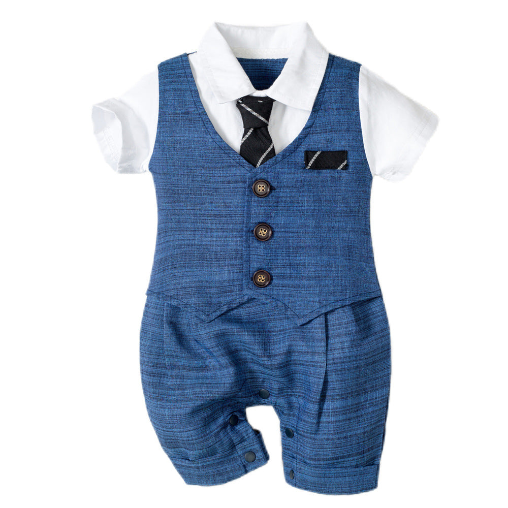 Summer New Baby Boy Jumpsuit Boys Gentleman Baby Children's Clothing Image