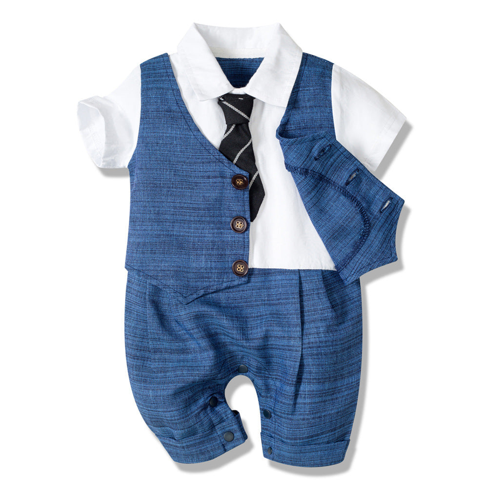 Summer New Baby Boy Jumpsuit Boys Gentleman Baby Children's Clothing Image