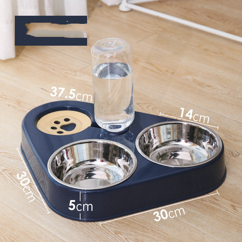 Dog Bowl Double Bowl Automatic Drinking Dog Food Bowl Rice Bowl Image