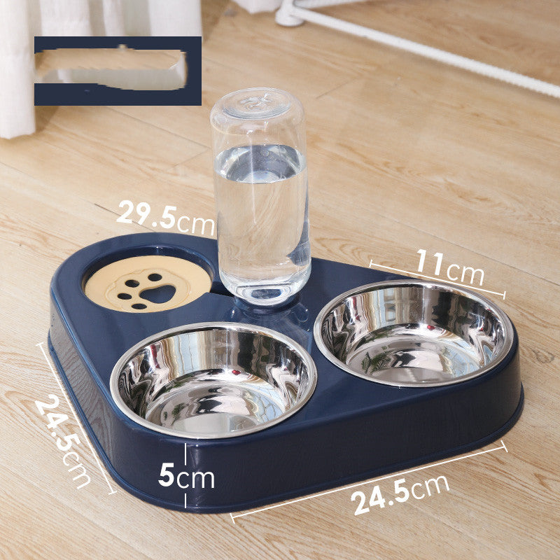 Dog Bowl Double Bowl Automatic Drinking Dog Food Bowl Rice Bowl Image