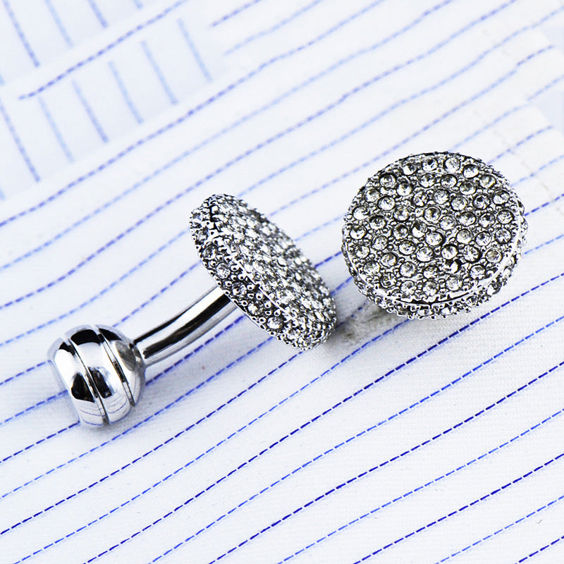 Men s Cufflinks Crystal Full Rhinestone Cufflinks Image