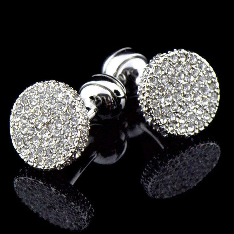 Men s Cufflinks Crystal Full Rhinestone Cufflinks Image