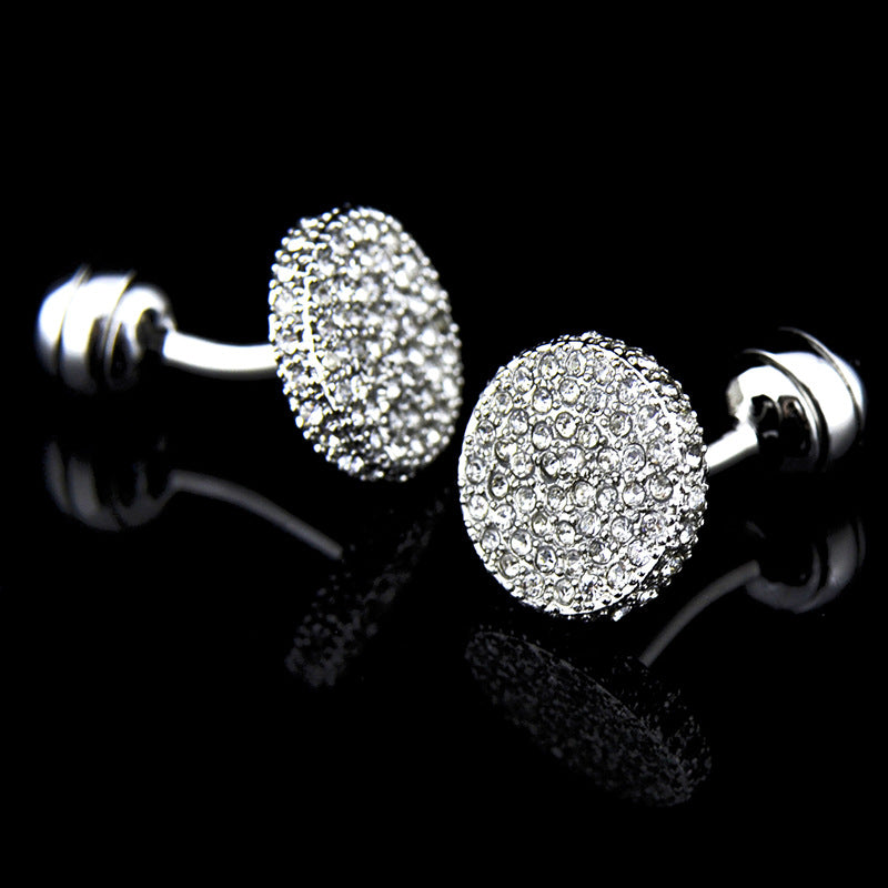 Men s Cufflinks Crystal Full Rhinestone Cufflinks Image