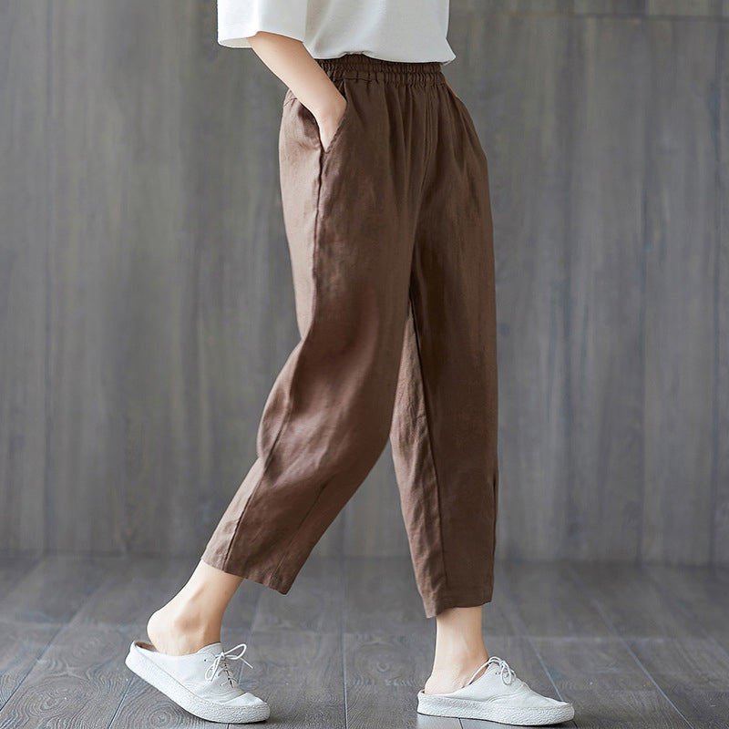 Spring And Autumn New Cropped Trousers Women Casual Pants Image