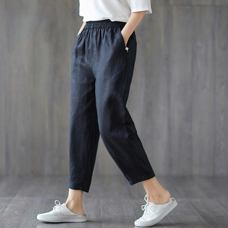 Spring And Autumn New Cropped Trousers Women Casual Pants Image