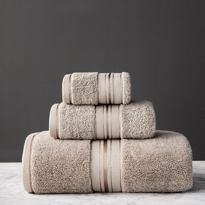 Pure Color Thick Cotton Bath Towel Set Towel Set Increased Pure Cotton Beach Towel Beauty Salon Bath Towel Image