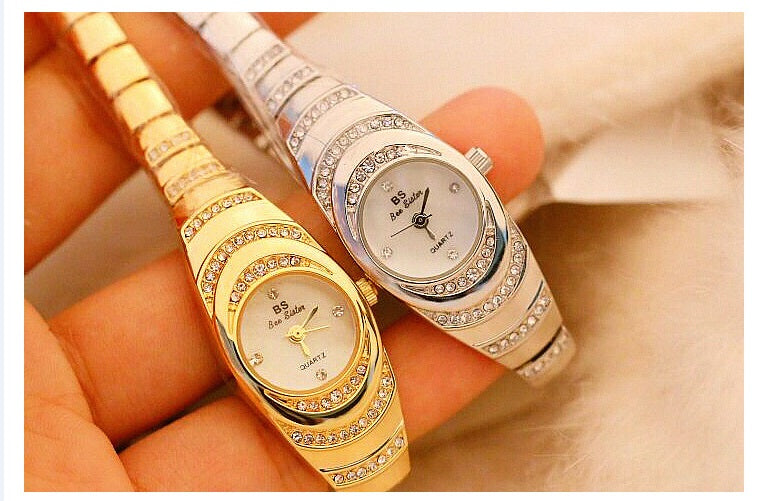 Ladies Gold Watch Diamond Wristwatch Female Fashion Bracelet Watches Women Full Diamond Watch Image