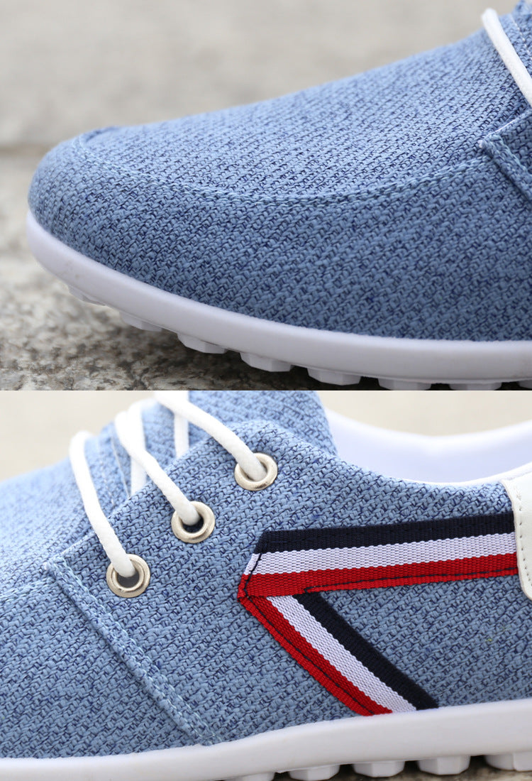 Men'S Soft-Soled Canvas Shoes, Sports And Leisure Old Beijing Cloth Shoes, Peas Shoes Image