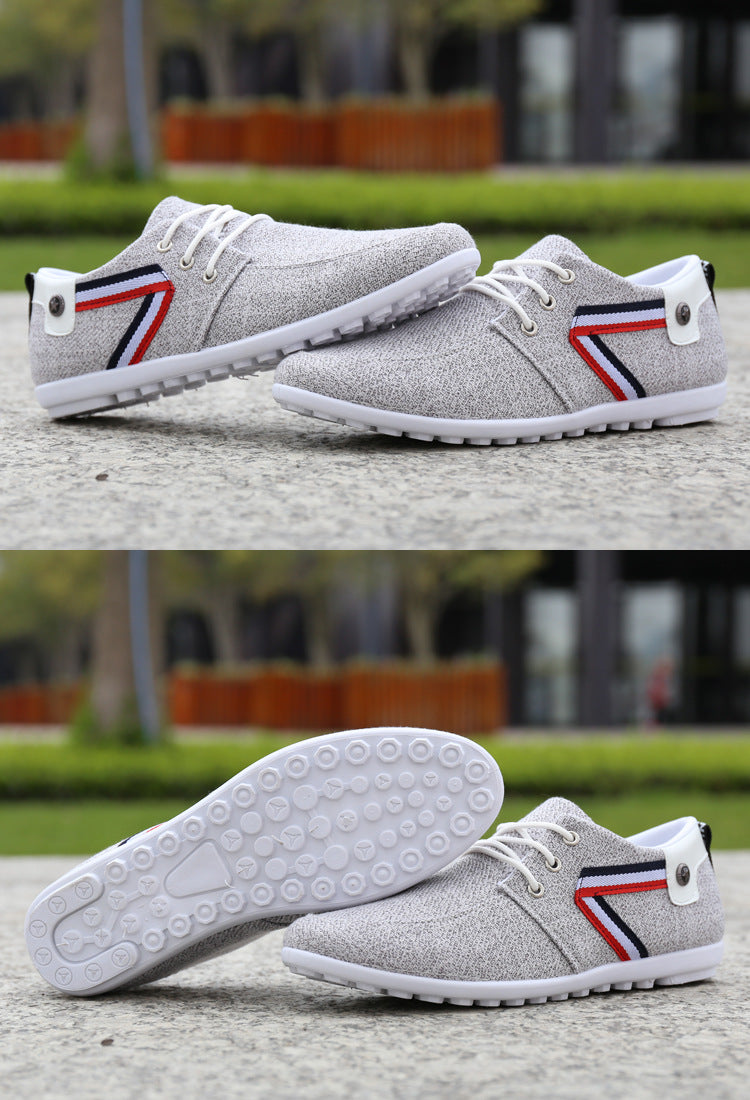 Men'S Soft-Soled Canvas Shoes, Sports And Leisure Old Beijing Cloth Shoes, Peas Shoes Image